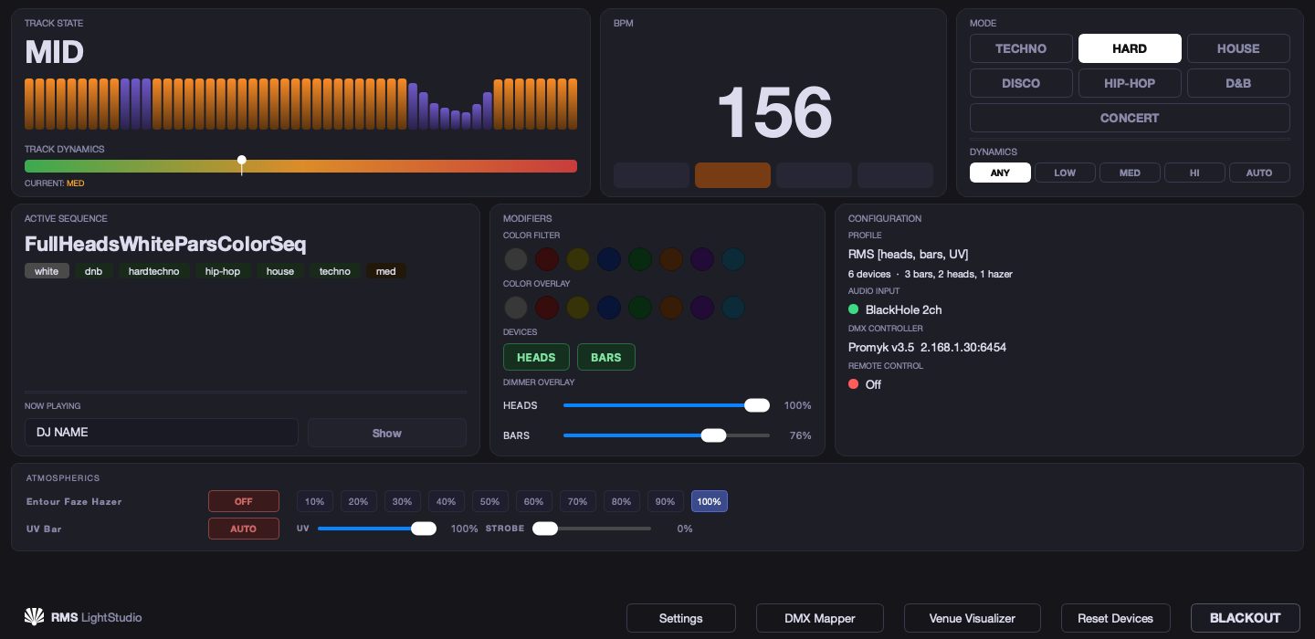 Main screen with track state history